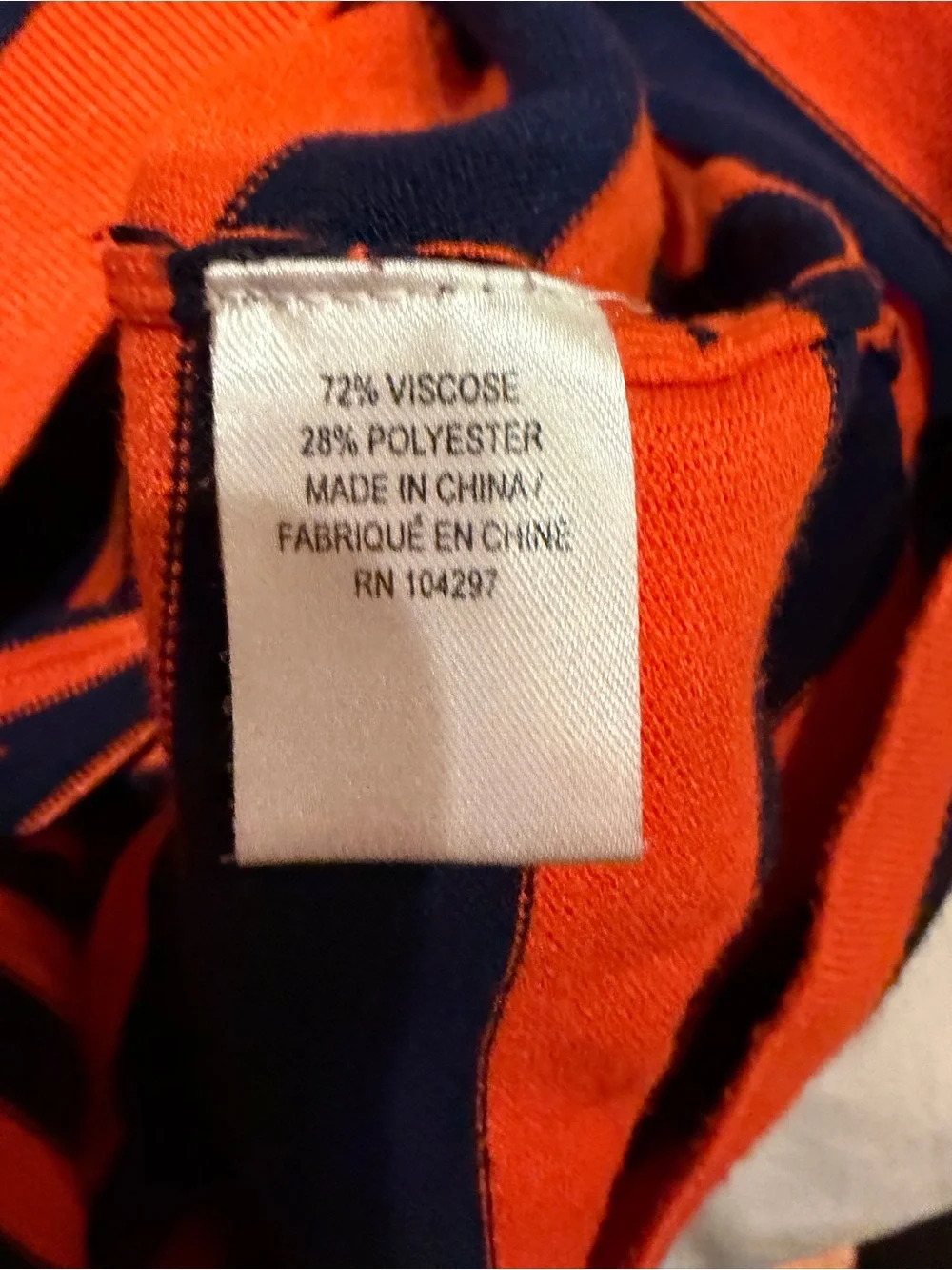 Milly Navy and Bright Orange Striped Midi Dress - Picture 5 of 6